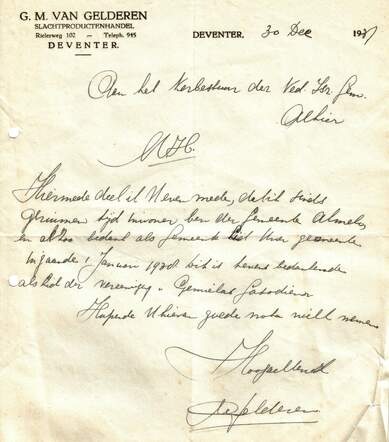 Brief Samuel van Gelderen 30-12-1937 aan kerkbestuur