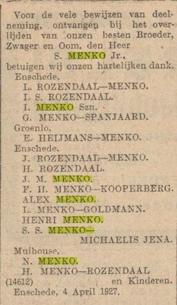 Bron: Algemeen Handelsblad 4-4-1927
