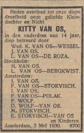 Bron: Nieuw Israelietisch weekblad 9-5-1930