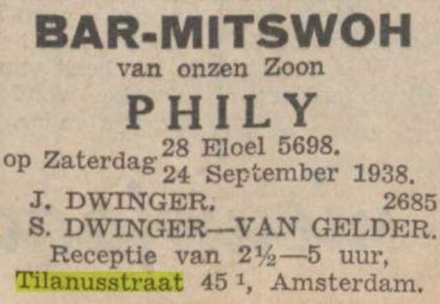 Bron: Nieuw Israelitisch weekblad 16-9-1938