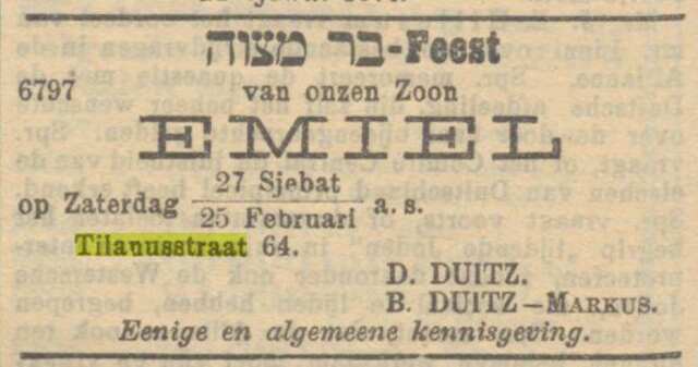 Bron: Nieuw Israelitisch weekblad 24-2-1911