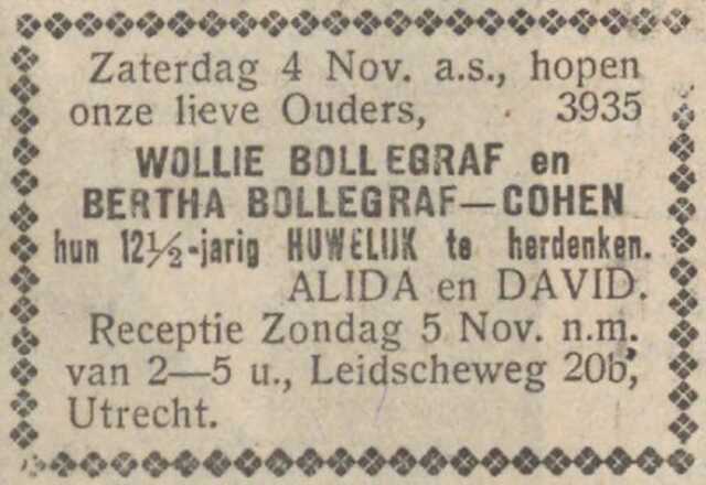 Bron: Nieuw Israelitisch weekblad 27-10-1933