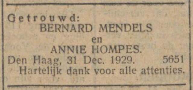Bron: Nieuw Israelitisch weekblad 3-1-1930