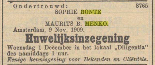Bron: NIW 12-11-1909