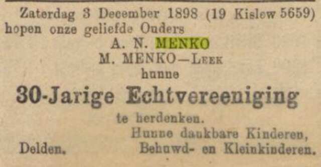 Bron: NIW 25-11-1898