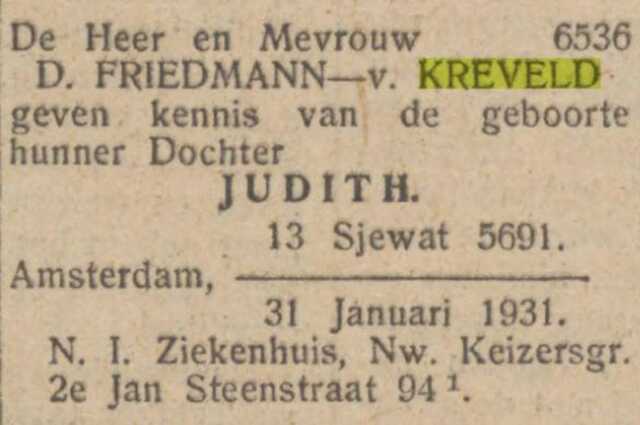 Bron: NIW 6-2-1931