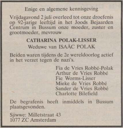 Catharina Polak-Lisser