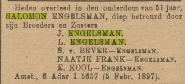 Salomon Engelsman, broer van Naatje
