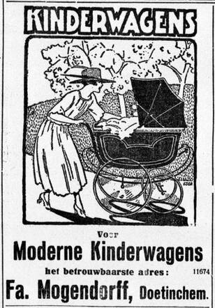 De Graafschap-bode nieuws- en advertentieblad,  11 maart 1927, pag. 16. Advertentie fa. M. Morgendorff te Doetinchem.
