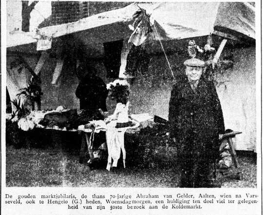 De Graafschap-bode, nieuws- en advertentieblad,  13 november 1935, pag. 9.  Abraham (Philip?) van Gelder uit Aalten.