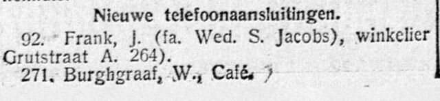 De Graafschap-bode, nieuws- en advertentieblad, 14 augustus 1928, pag. 4. Bericht m.b.t. nieuwe telefoonaansluitingen te Doetinchem.
