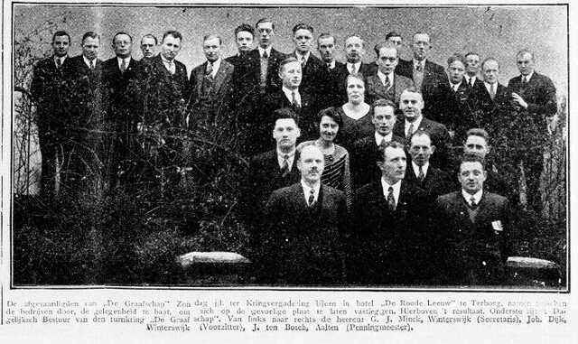 De Graafschap-bode, nieuws- en advertentieblad, 14 januari 1935, pag. 5. Afgevaardigden Turnkring De Graafschap.