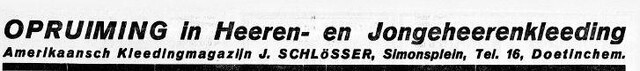 De Graafschap-bode, nieuws- en advertentieblad, 16 december 1931, pag. 3.  Adv. J. Schlösser.