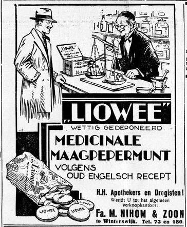 De Graafschap-bode,  nieuws- en advertentieblad, 19 maart 1926,  pag. 3. Advertentie firma M. Nihom &  Zoon te Winterswijk2.