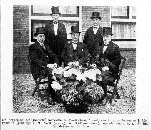 De Graafschap-bode nieuws- en advertentieblad, 1 mei 1933, pag. 1. Kerkeraad Joodse gemeente te Doetinchem.
