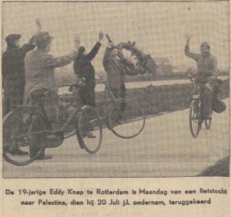 Thuiskomst van Eduard Marcus (Eddy) Knap in Rotterdam.