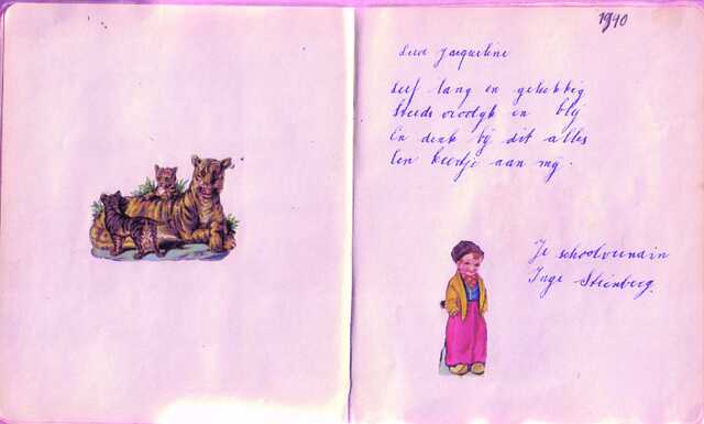 Poem by Inge Dreijer in the poetry book from  Jacqueline van Maarsen.