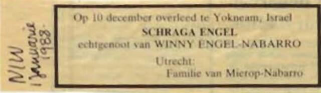 Schraga Engel overlijden
