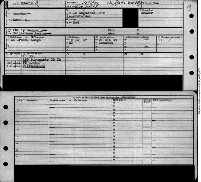 Estella Asscher e.v. Joseph Samuel (Cohen) de Groen