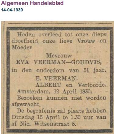 Familiebericht Eva Veerman-Goudvis