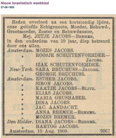 Familiebericht Jetje Jacobs-Bremer