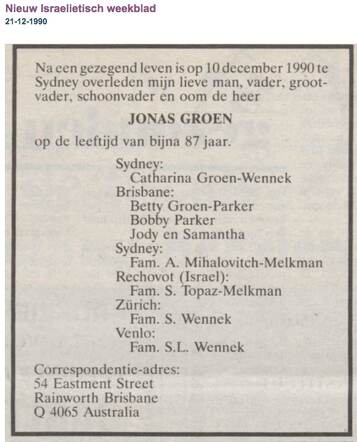 Familiebericht jonas groen