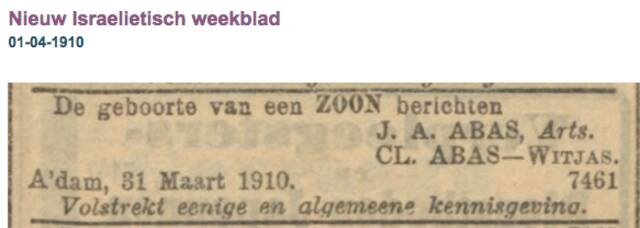 Familiebericht Joseph Abas en Clara Witjas