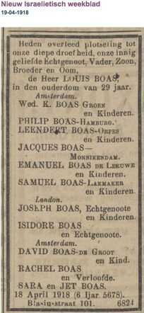 Familiebericht Louis Boas