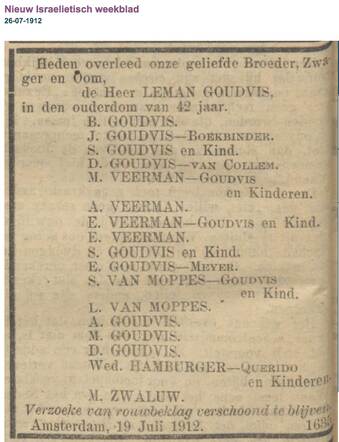 Familiebericht overlijden Leman Goudvis