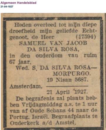 Familiebericht Samuel da silva Rosa 18-8-1859