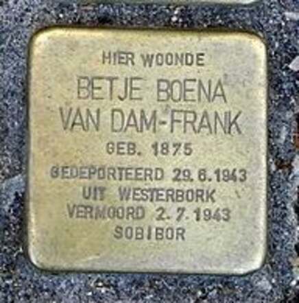 Stolperstein van Dam-Frank te Gouda