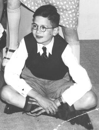 Louis Gans. Cutting from a school photo from the  Jewish Lyceum Amsterdam, spring 1942
