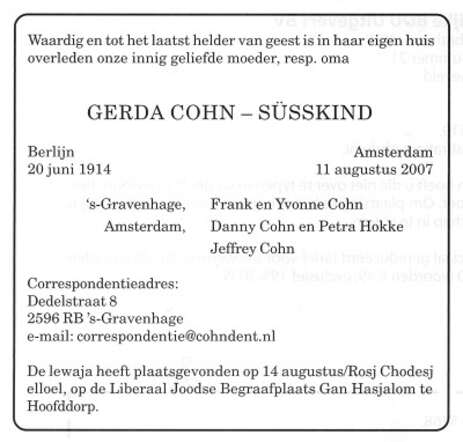 Gerda Cohn Süsskind