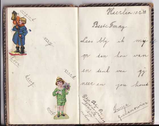 Poem by Truya Gerszonowicz in the poetry album of her friend Fonny Rams, 1938