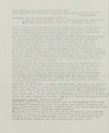 CV Lion Goudsmit, opgesteld t.b.v. verzoek tot plaatsing in Barneveld (Plan-Frederiks). Het verzoek werd afgewezen.