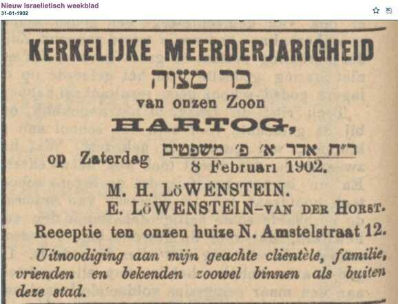 Hartog Löwenstein 27-1-1889