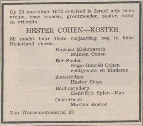 Hester Cohen Koster