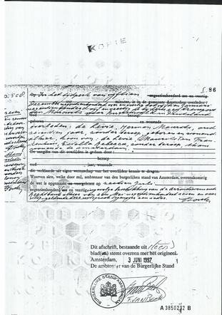 Overlijdensakte van Herman Maurits de Levie