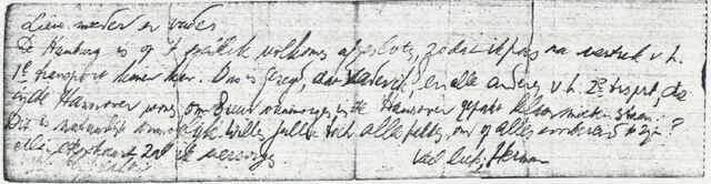 Briefje van Herman de Levie in Theresiënstadt aan zijn ouders