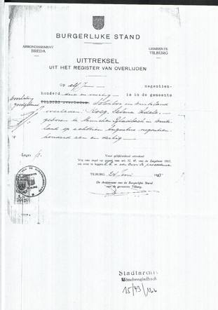 Uittreksel van overlijden van Selma Adele Roeg