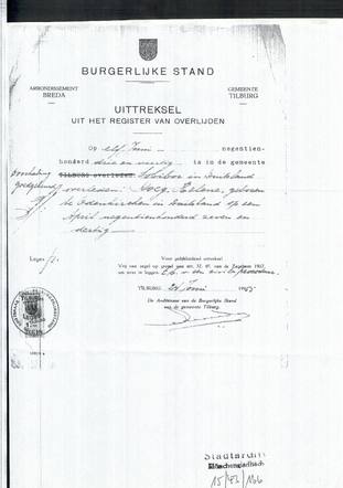 Uittreksel van overlijden van Helene Roeg