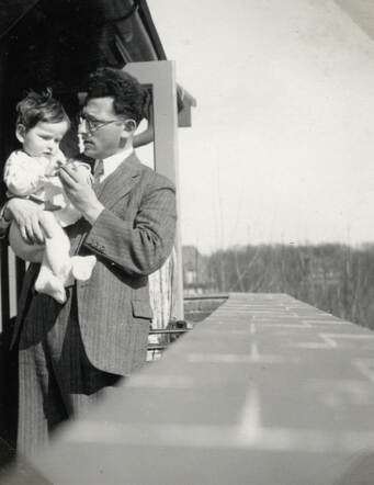 Joseph Mossel met zijn dochtertje, 1933