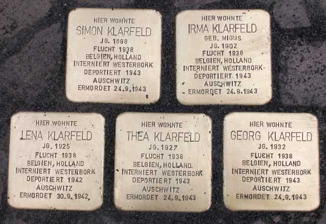 Stolpersteine Klarfeld Family