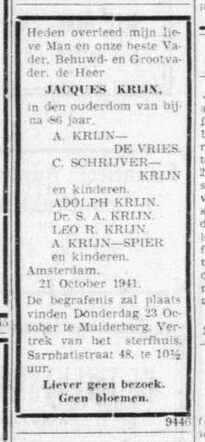 De Telegraaf, 22 okt 1941