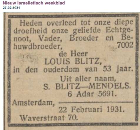 Levie Blitz 1877-1931