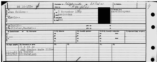 Levie van Collem geboren 8-11-1889