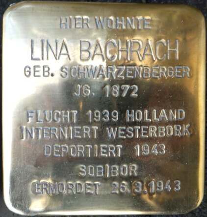 Stolperstein voor Lina Bachrach-Schwarzenberger gelegd op 14 oktober 2014 te Kassel