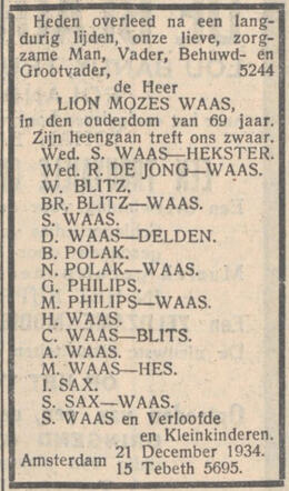 Lion Mozes Waas