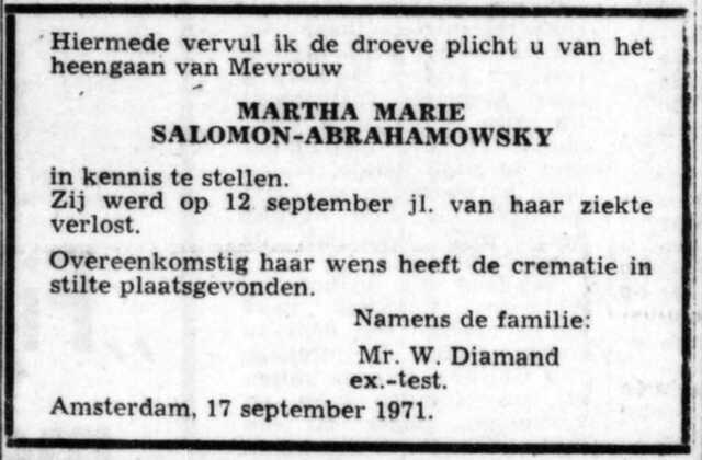 Martha Marie Salomon Abrahamowsky
