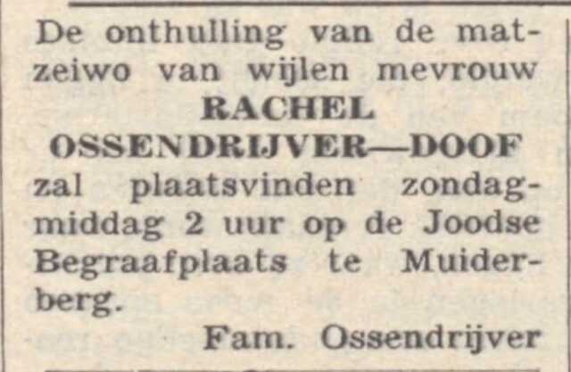 Matzeiwo Rachel Ossendrijver Doof
